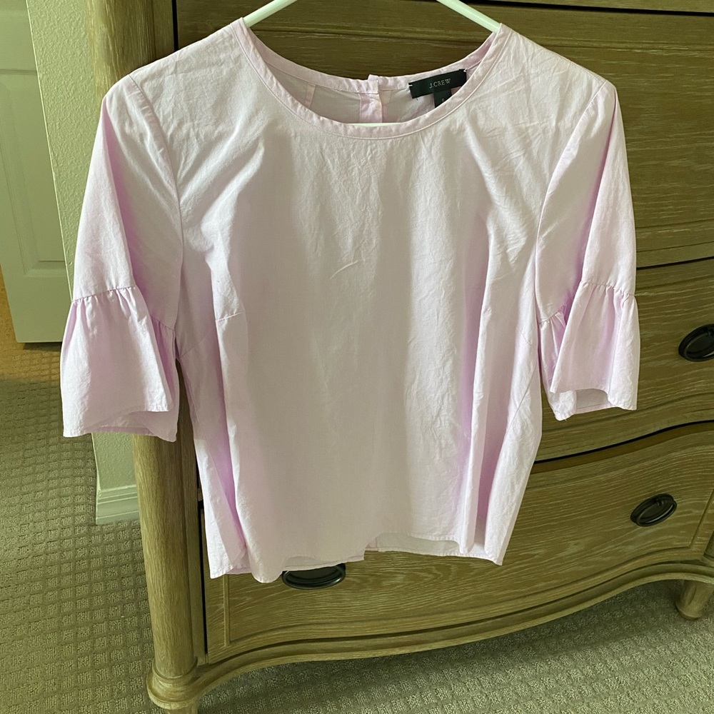 Lavender size 6 jcrew flutter sleeve top